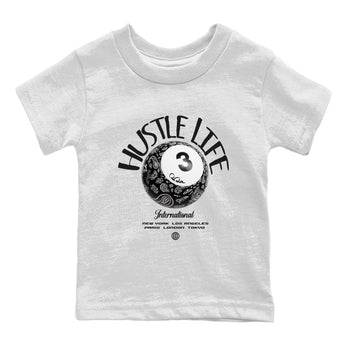 Air Jordan 3 Off Noir shirt to match jordans Hustle Life sneaker tees AJ3 Off Noir SNRT Sneaker Release Tees Baby Toddler White 2 T-Shirt