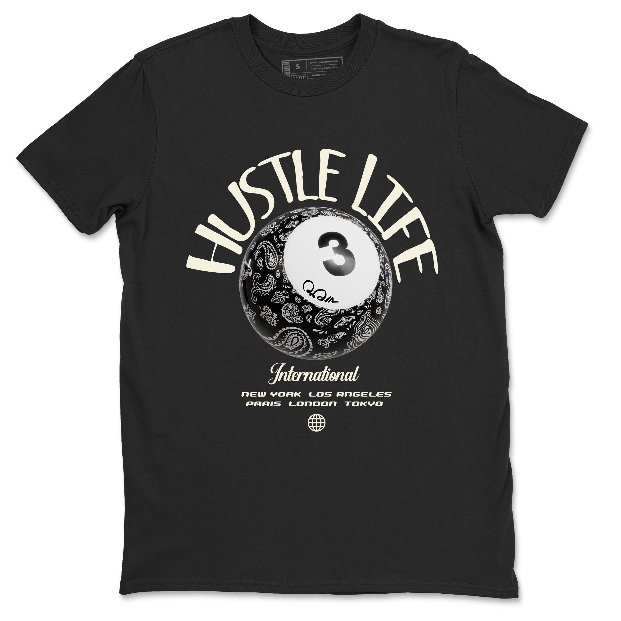 Air Jordan 3 Off Noir shirt to match jordans Hustle Life sneaker tees AJ3 Off Noir SNRT Sneaker Release Tees Unisex Black 2 T-Shirt