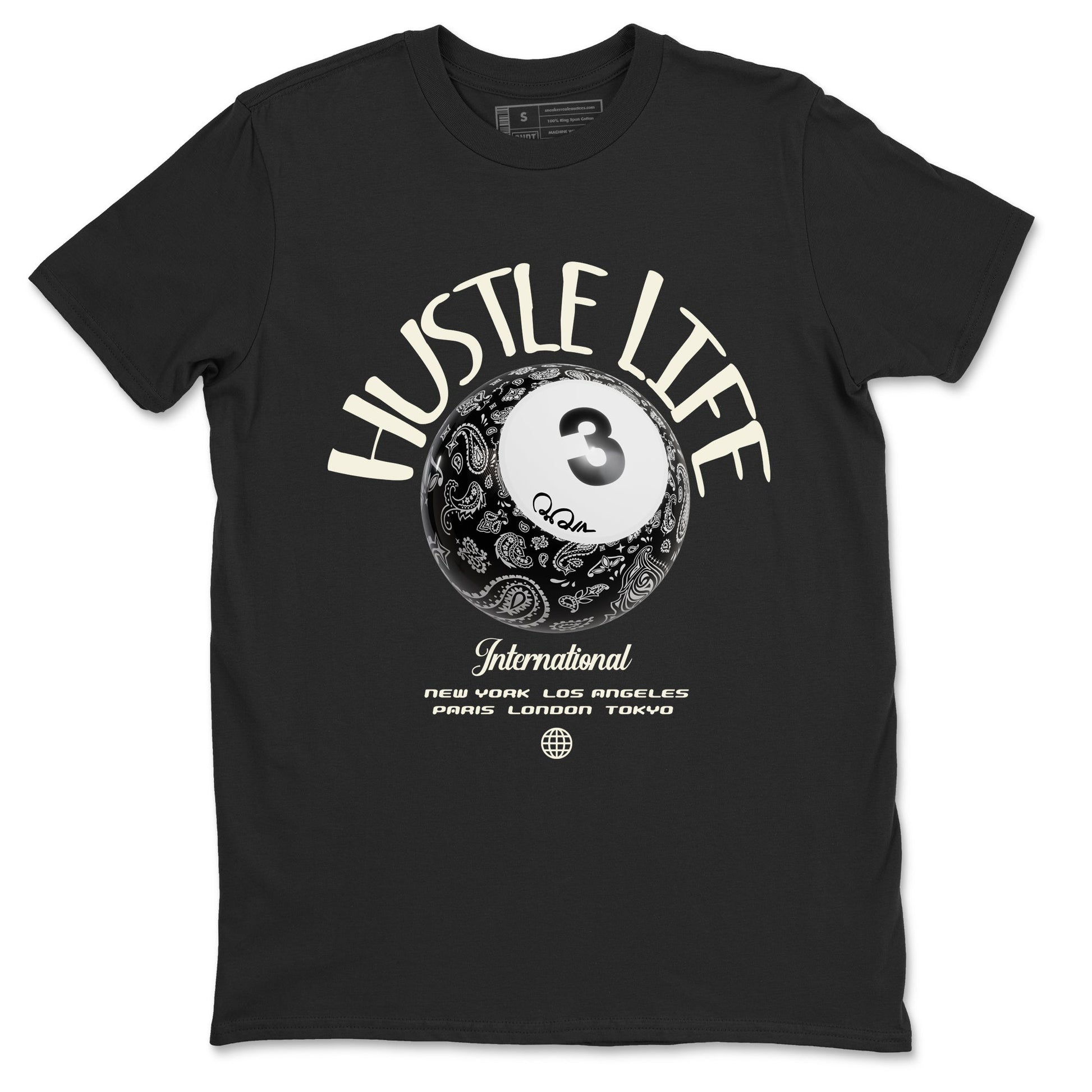 Air Jordan 3 Off Noir shirt to match jordans Hustle Life sneaker tees AJ3 Off Noir SNRT Sneaker Release Tees Unisex Black 2 T-Shirt