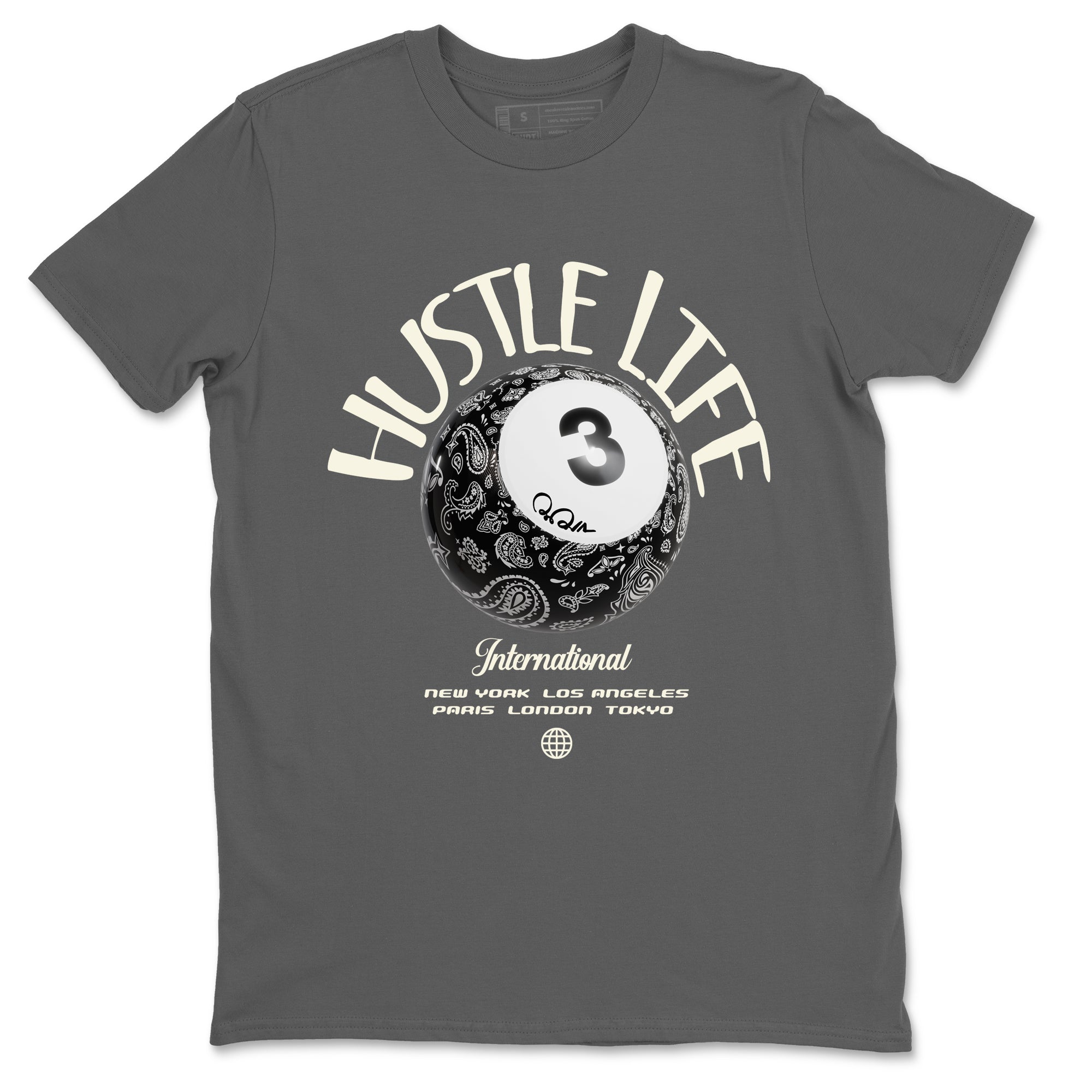 Air Jordan 3 Off Noir shirt to match jordans Hustle Life sneaker tees AJ3 Off Noir SNRT Sneaker Release Tees Unisex Cool Grey 2 T-Shirt