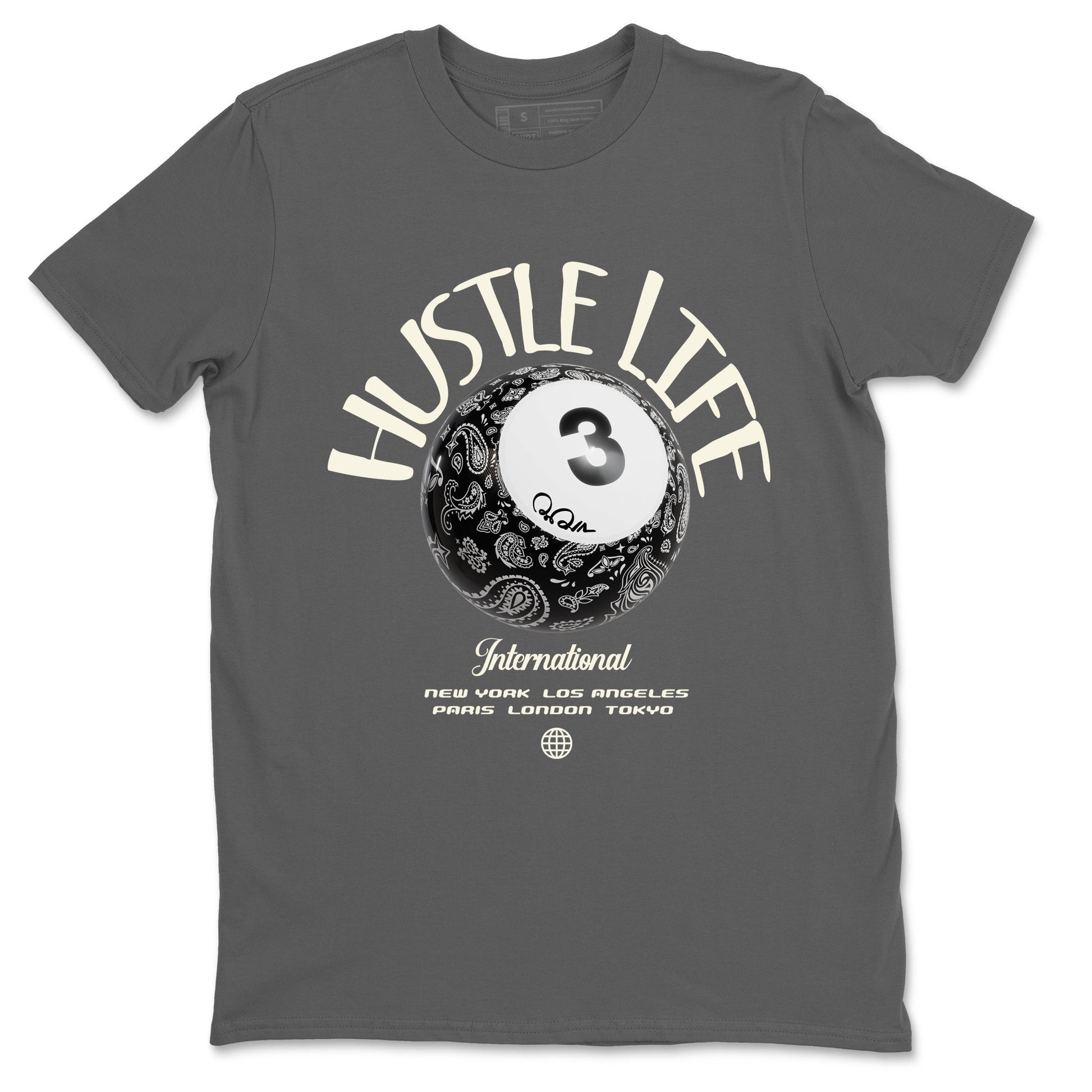 Air Jordan 3 Off Noir shirt to match jordans Hustle Life sneaker tees AJ3 Off Noir SNRT Sneaker Release Tees Unisex Cool Grey 2 T-Shirt