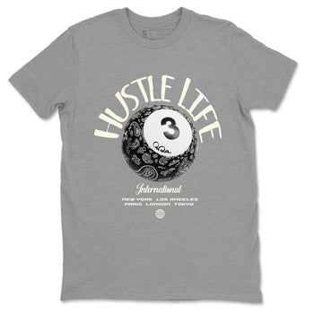 Air Jordan 3 Off Noir shirt to match jordans Hustle Life sneaker tees AJ3 Off Noir SNRT Sneaker Release Tees Unisex Heather Grey 2 T-Shirt