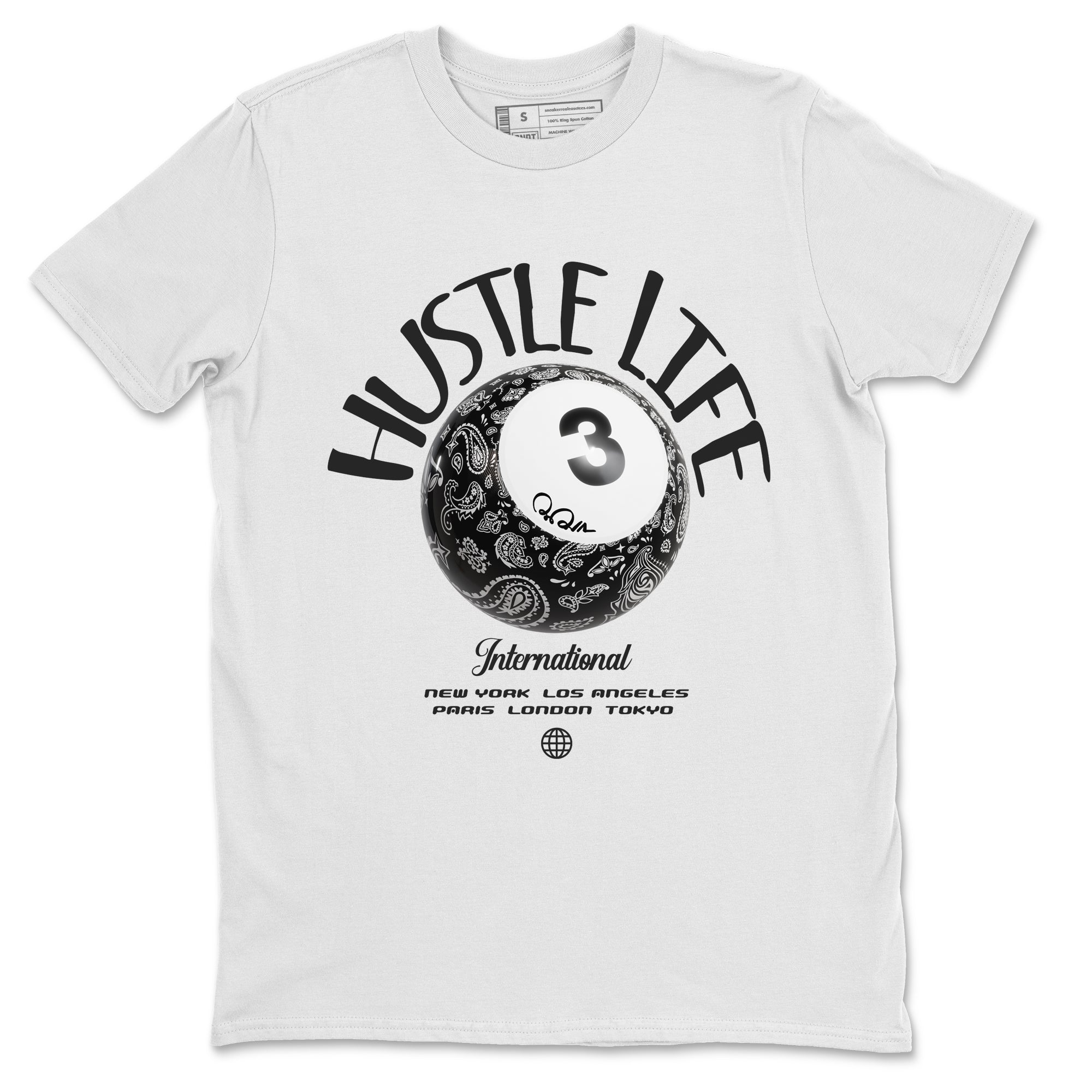 Air Jordan 3 Off Noir shirt to match jordans Hustle Life sneaker tees AJ3 Off Noir SNRT Sneaker Release Tees Unisex White 2 T-Shirt