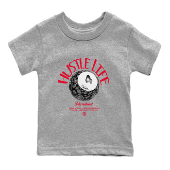 Air Jordan 4 Bred Reimagined shirt to match jordans Hustle Life sneaker tees AJ4 Bred Reimagined SNRT sneaker release tees baby toddler Heather Grey 2 cotton Shirt