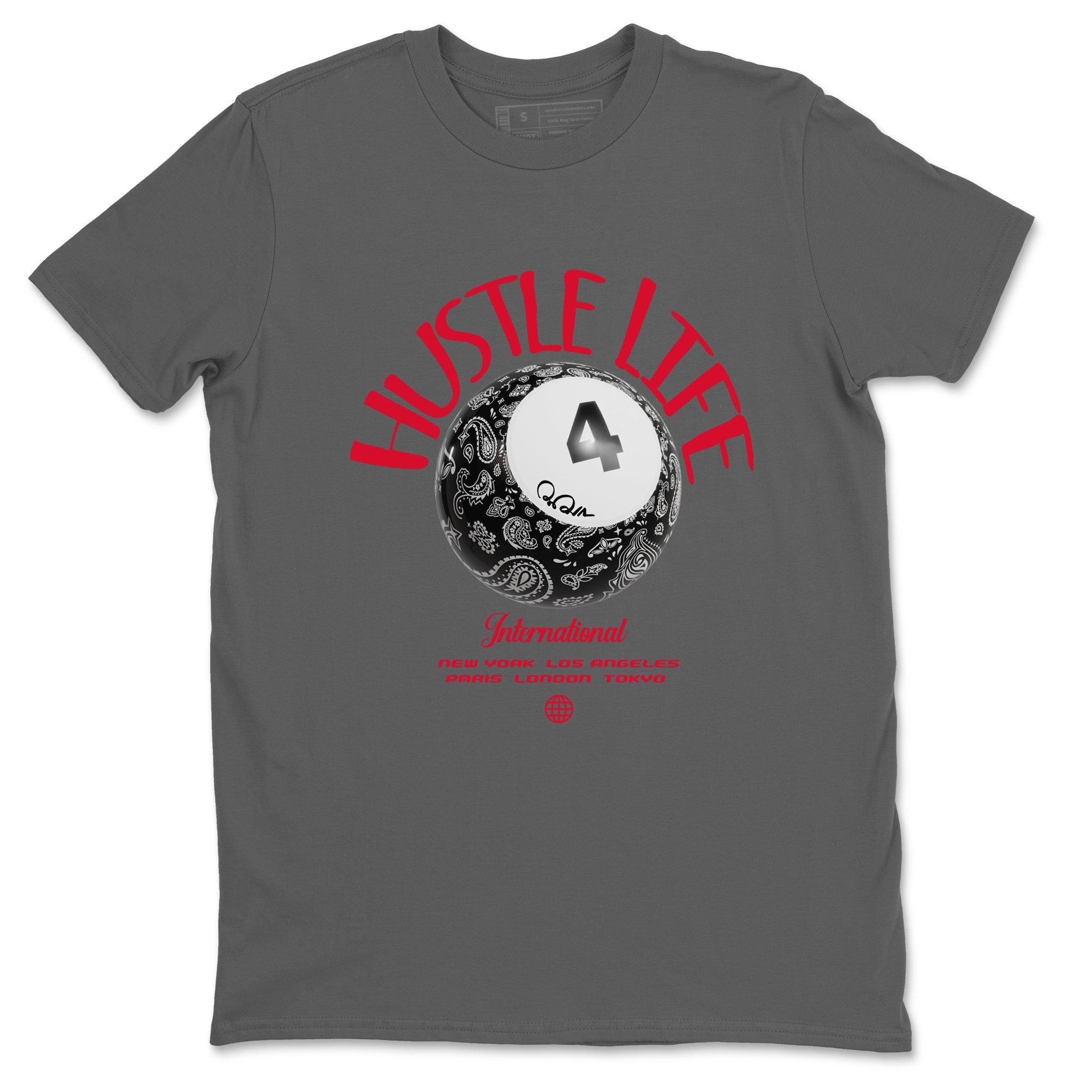 Air Jordan 4 Bred Reimagined shirt to match jordans Hustle Life sneaker tees AJ4 Bred Reimagined SNRT Sneaker Release Tees unisex cotton Cool Grey 2 crew neck shirt