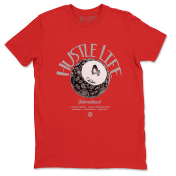 Air Jordan 4 Bred Reimagined shirt to match jordans Hustle Life sneaker tees AJ4 Bred Reimagined SNRT Sneaker Release Tees unisex cotton Red 2 crew neck shirt