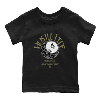 Air Jordan 4 Medium Olive shirt to match jordans Hustle Life sneaker tees AJ4Medium Olive SNRT Sneaker Release Tees Baby Toddler Black 2 T-Shirt
