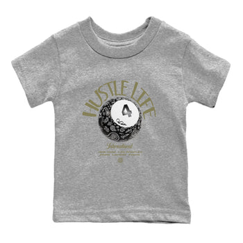 Air Jordan 4 Medium Olive shirt to match jordans Hustle Life sneaker tees AJ4Medium Olive SNRT Sneaker Release Tees Baby Toddler Heather Grey 2 T-Shirt
