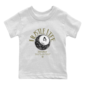 Air Jordan 4 Medium Olive shirt to match jordans Hustle Life sneaker tees AJ4Medium Olive SNRT Sneaker Release Tees Baby Toddler White 2 T-Shirt