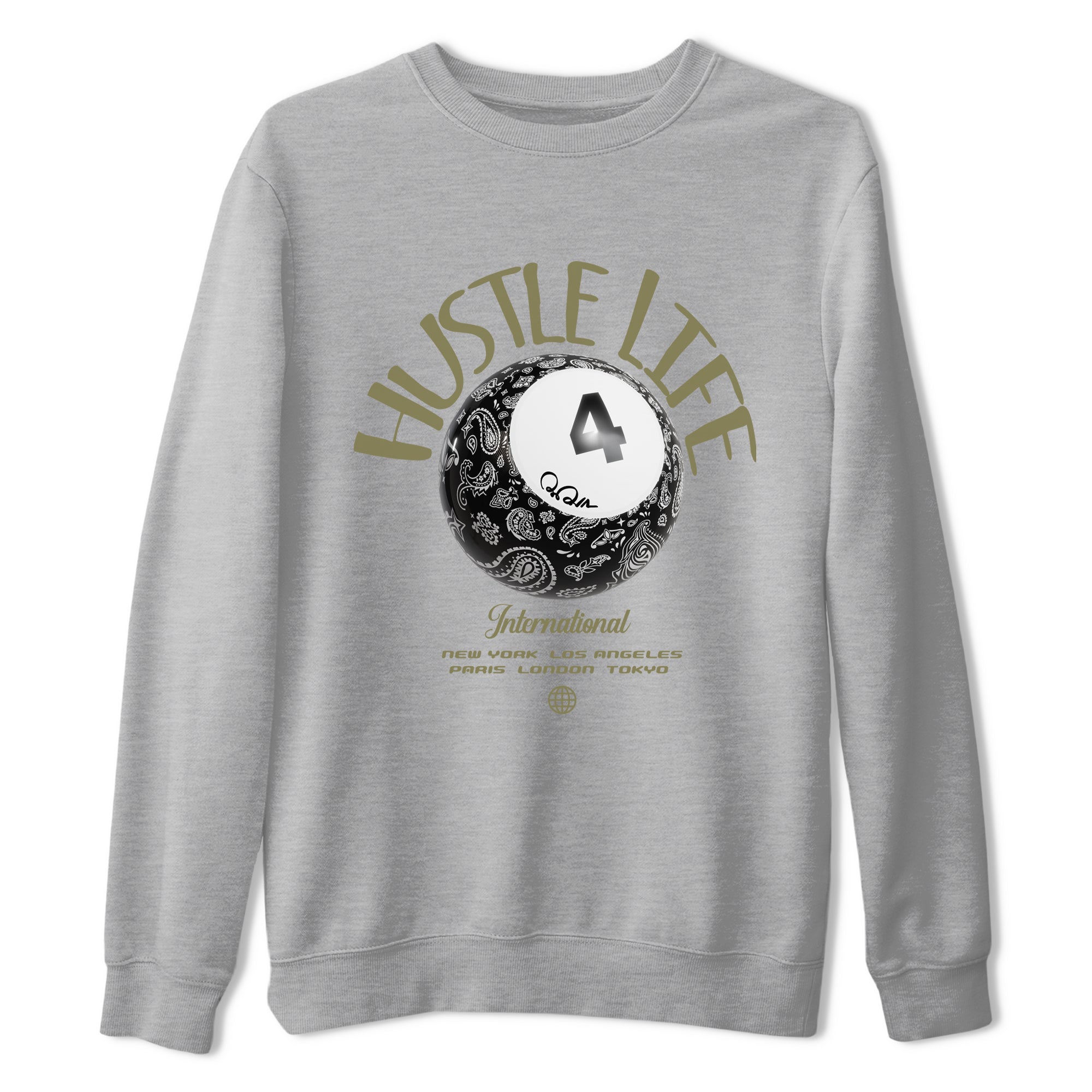 Air Jordan 4 Medium Olive shirt to match jordans Hustle Life sneaker tees AJ4Medium Olive SNRT Sneaker Release Tees Unisex Heather Grey 2 T-Shirt