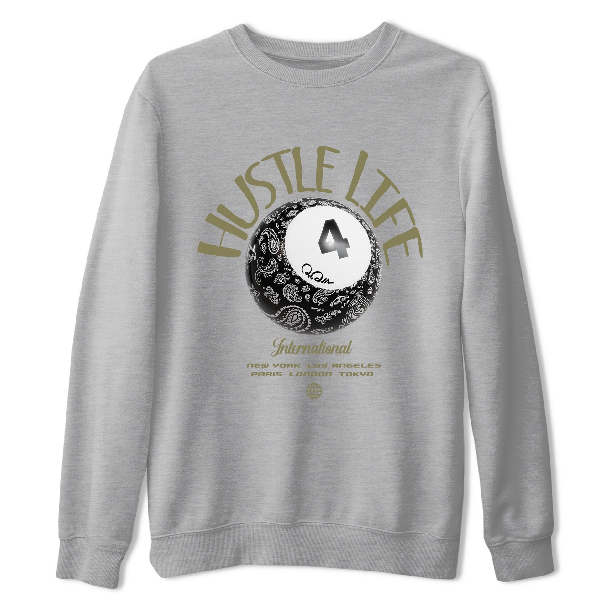 Air Jordan 4 Medium Olive shirt to match jordans Hustle Life sneaker tees AJ4Medium Olive SNRT Sneaker Release Tees Unisex Heather Grey 2 T-Shirt