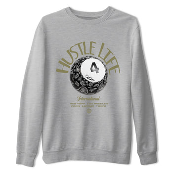 Air Jordan 4 Medium Olive shirt to match jordans Hustle Life sneaker tees AJ4Medium Olive SNRT Sneaker Release Tees Unisex Heather Grey 2 T-Shirt