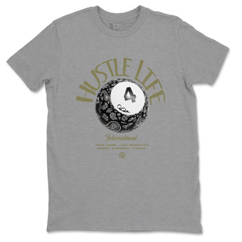 Air Jordan 4 Medium Olive shirt to match jordans Hustle Life sneaker tees AJ4Medium Olive SNRT Sneaker Release Tees Unisex Heather Grey 2 T-Shirt