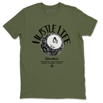 Air Jordan 4 Medium Olive shirt to match jordans Hustle Life sneaker tees AJ4Medium Olive SNRT Sneaker Release Tees Unisex Military Green 2 T-Shirt