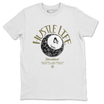 Air Jordan 4 Medium Olive shirt to match jordans Hustle Life sneaker tees AJ4Medium Olive SNRT Sneaker Release Tees Unisex White 2 T-Shirt