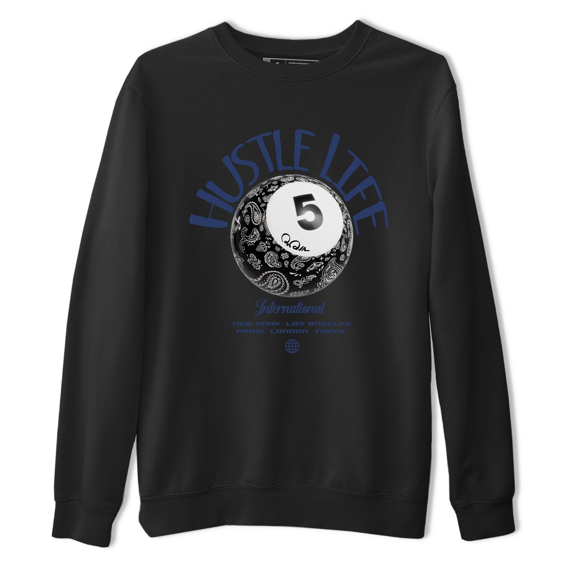 Air Jordan 5 Georgetown shirt to match jordans Hustle Life sneaker tees AJ5 Georgetown SNRT Sneaker Release Tees Unisex Black 2 T-Shirt