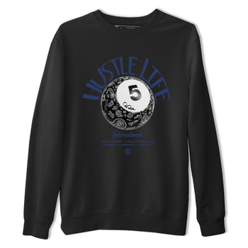 Air Jordan 5 Georgetown shirt to match jordans Hustle Life sneaker tees AJ5 Georgetown SNRT Sneaker Release Tees Unisex Black 2 T-Shirt