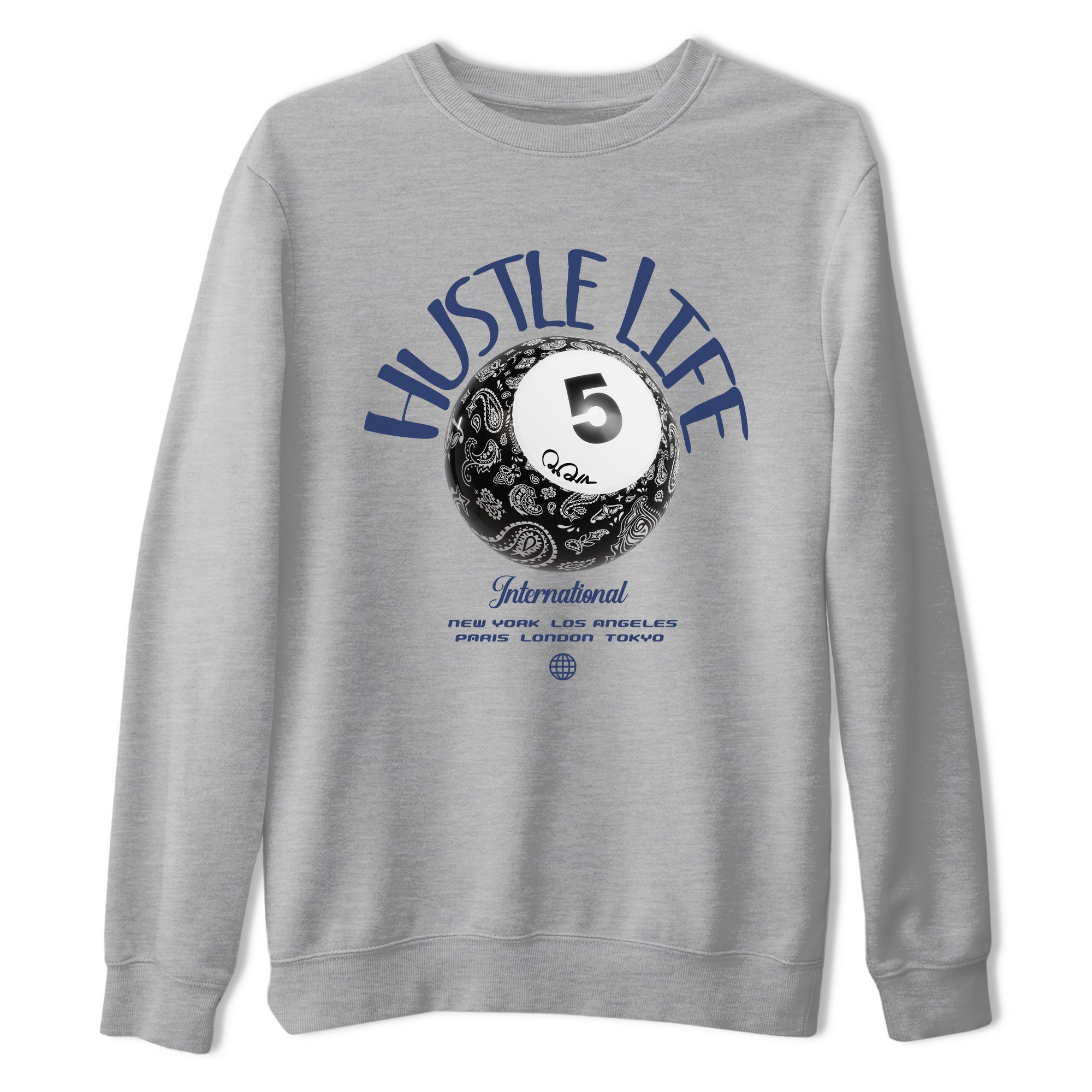Air Jordan 5 Georgetown shirt to match jordans Hustle Life sneaker tees AJ5 Georgetown SNRT Sneaker Release Tees Unisex Heather Grey 2 T-Shirt