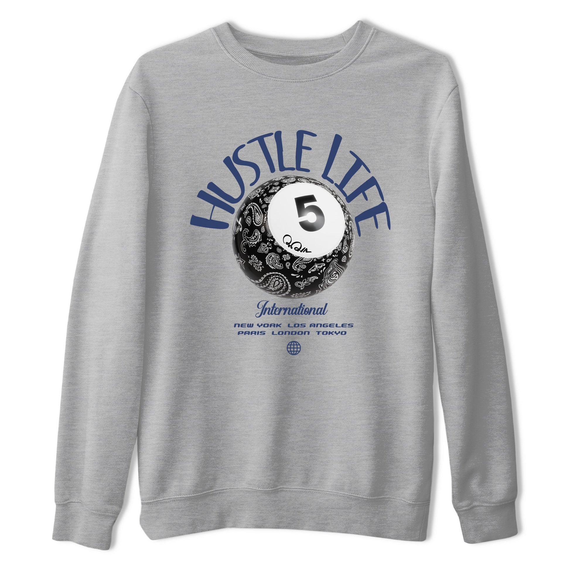 Air Jordan 5 Georgetown shirt to match jordans Hustle Life sneaker tees AJ5 Georgetown SNRT Sneaker Release Tees Unisex Heather Grey 2 T-Shirt