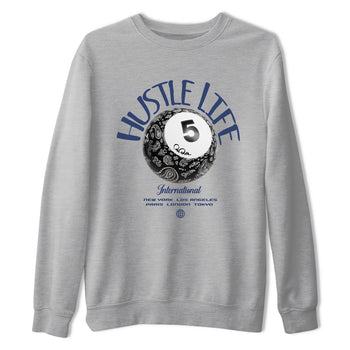 Air Jordan 5 Georgetown shirt to match jordans Hustle Life sneaker tees AJ5 Georgetown SNRT Sneaker Release Tees Unisex Heather Grey 2 T-Shirt