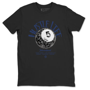 Air Jordan 5 Georgetown shirt to match jordans Hustle Life sneaker tees AJ5 Georgetown SNRT Sneaker Release Tees Unisex Black 2 T-Shirt