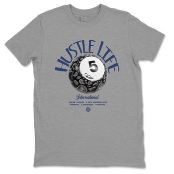 Air Jordan 5 Georgetown shirt to match jordans Hustle Life sneaker tees AJ5 Georgetown SNRT Sneaker Release Tees Unisex Heather Grey 2 T-Shirt