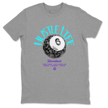 Air Jordan 6 Aqua shirt to match jordans Hustle Life sneaker tees AJ6 Aqua SNRT Sneaker Release Tees Unisex Heather Grey 2 T-Shirt
