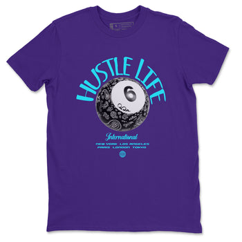 Air Jordan 6 Aqua shirt to match jordans Hustle Life sneaker tees AJ6 Aqua SNRT Sneaker Release Tees Unisex Purple 2 T-Shirt