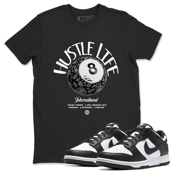 Dunk White Black shirt to match jordans Hustle Life sneaker tees Dunk White Black SNRT Sneaker Release Tees Unisex Black 1 T-Shirt