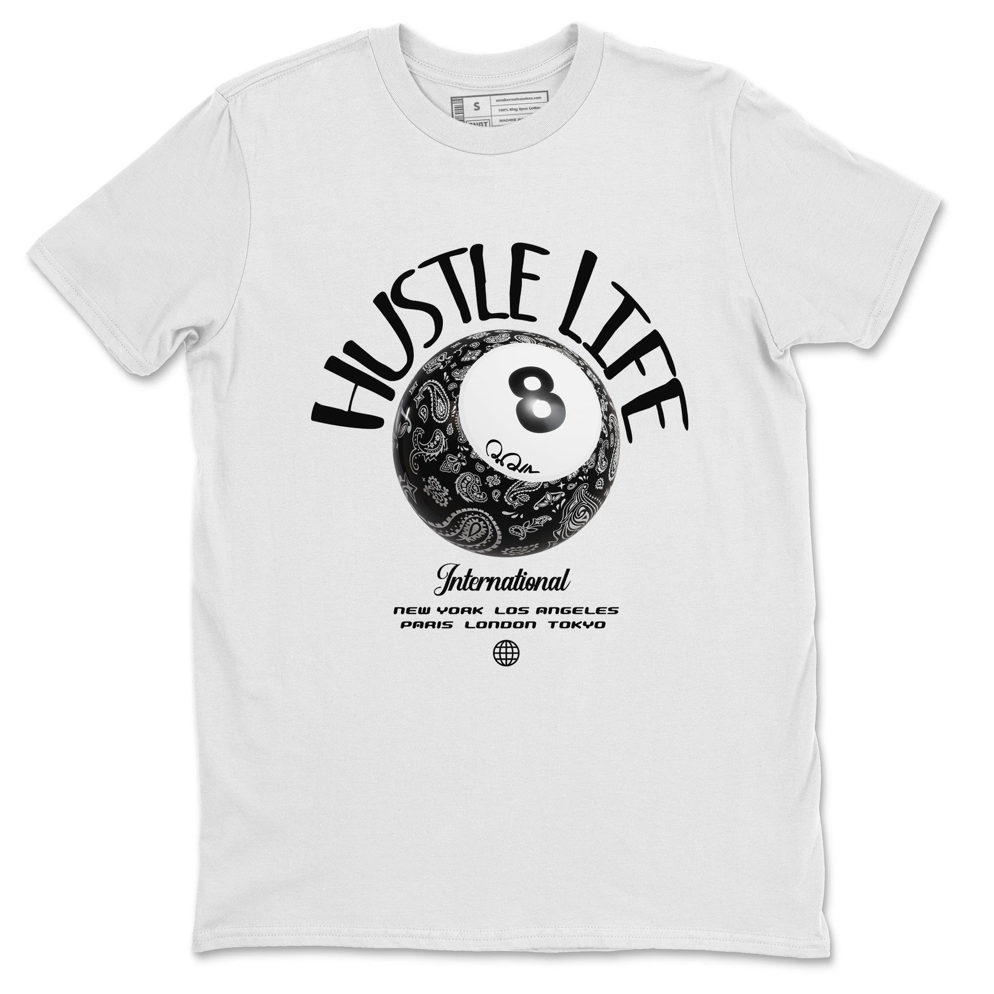 Dunk White Black shirt to match jordans Hustle Life sneaker tees Dunk White Black SNRT Sneaker Release Tees Unisex White 2 T-Shirt