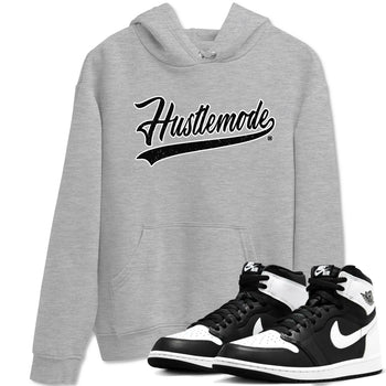 Air Jordan 1 High OG Black White shirt to match jordans Hustle Mode sneaker tees 1s Black White SNRT Sneaker Release Tees unisex cotton Heather Grey 1 crew neck shirt