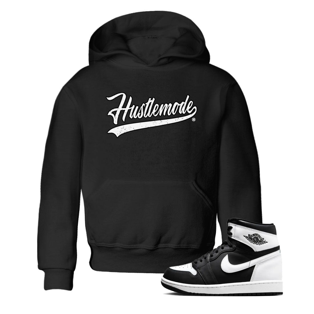 Air Jordan 1 High OG Black White shirt to match jordans Hustle Mode sneaker tees 1s Black White SNRT sneaker release tees baby toddler Black 1 cotton Shirt