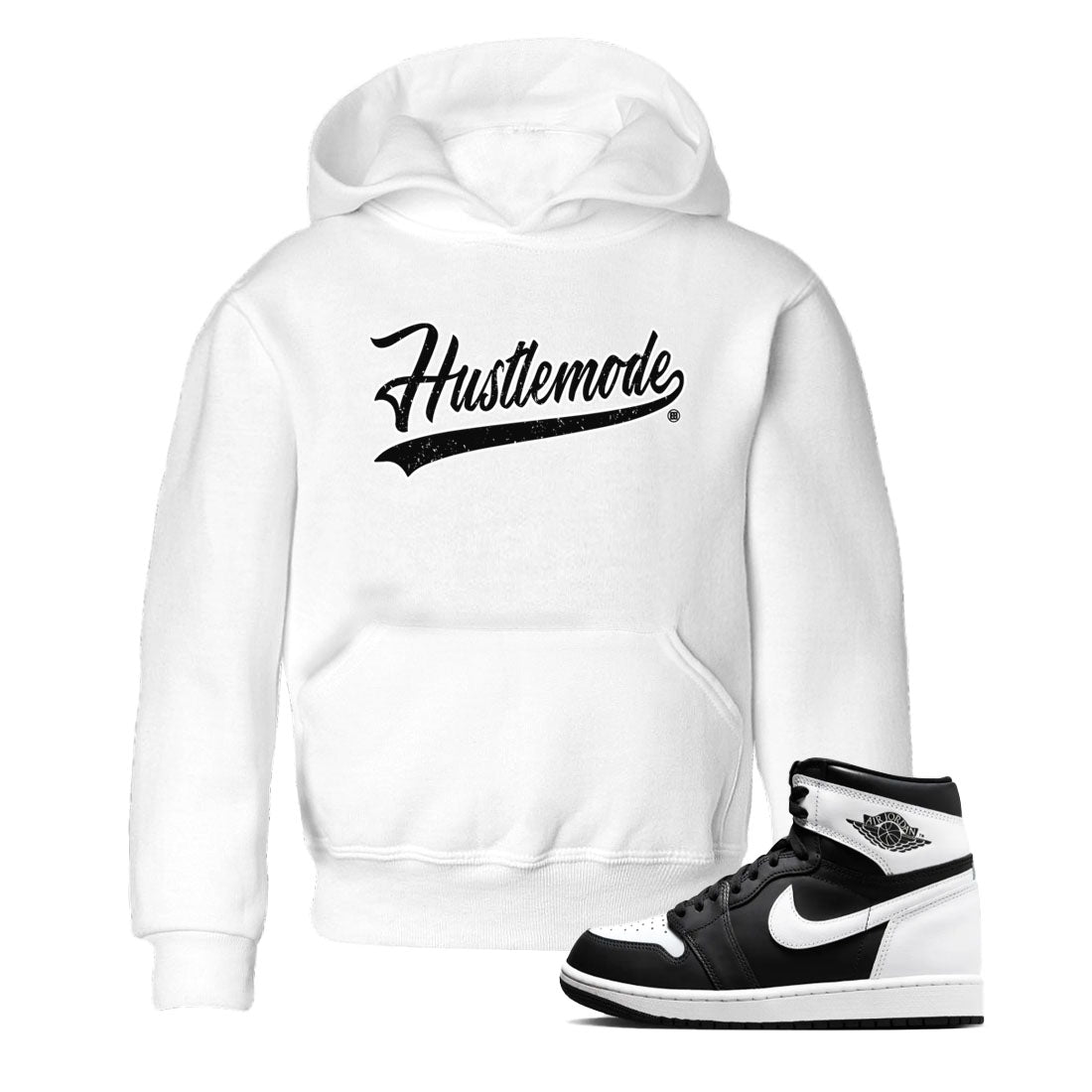 Air Jordan 1 High OG Black White shirt to match jordans Hustle Mode sneaker tees 1s Black White SNRT sneaker release tees baby toddler White 1 cotton Shirt