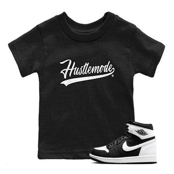 Air Jordan 1 High OG Black White shirt to match jordans Hustle Mode sneaker tees 1s Black White SNRT sneaker release tees baby toddler Black 1 cotton Shirt