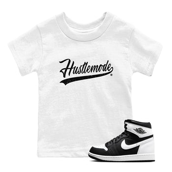 Air Jordan 1 High OG Black White shirt to match jordans Hustle Mode sneaker tees 1s Black White SNRT sneaker release tees baby toddler White 1 cotton Shirt