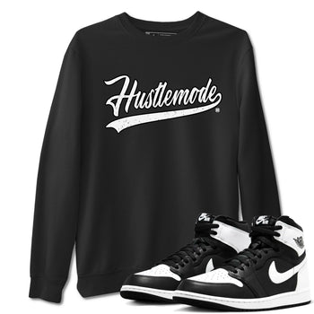 Air Jordan 1 High OG Black White shirt to match jordans Hustle Mode sneaker tees 1s Black White SNRT Sneaker Release Tees unisex cotton Black 1 crew neck shirt