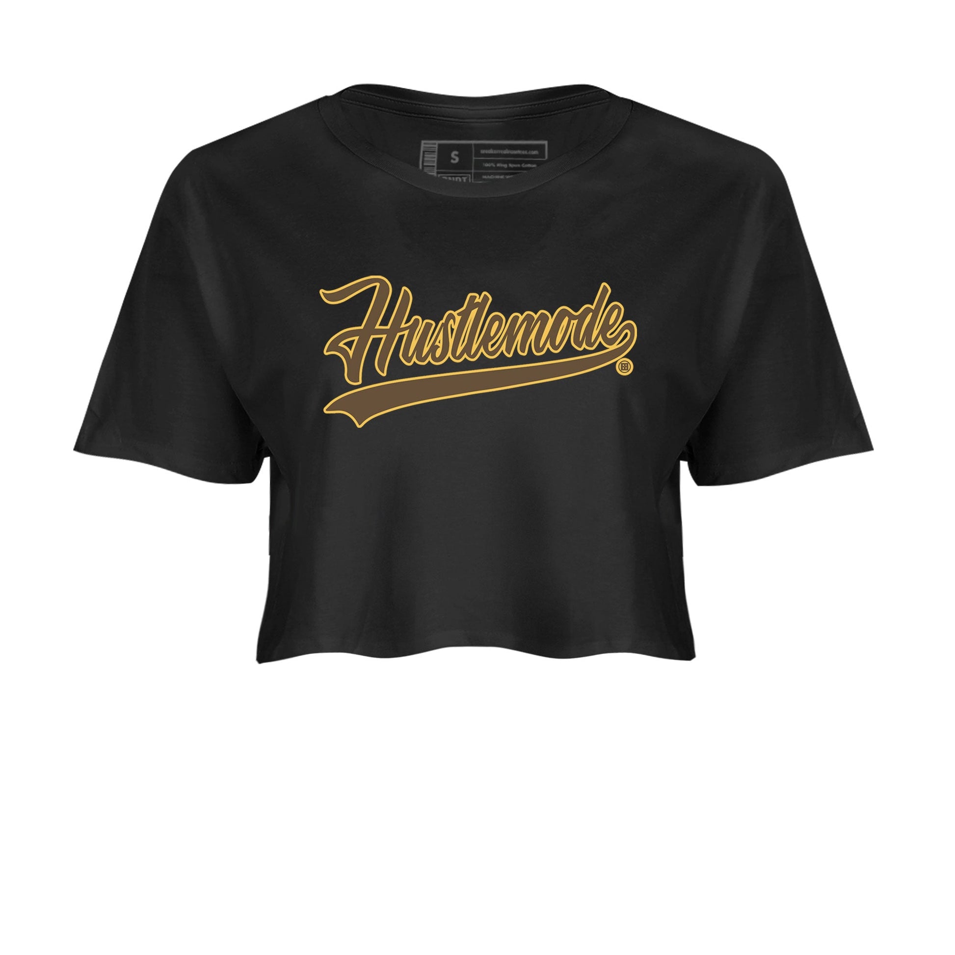 Air Jordan 1 Palomino shirt to match jordans Hustle Mode sneaker tees Crew Neck Jordan 1 Retro High OG Palomino SNRT Sneaker Release Tees Black 2 Crop T-Shirt