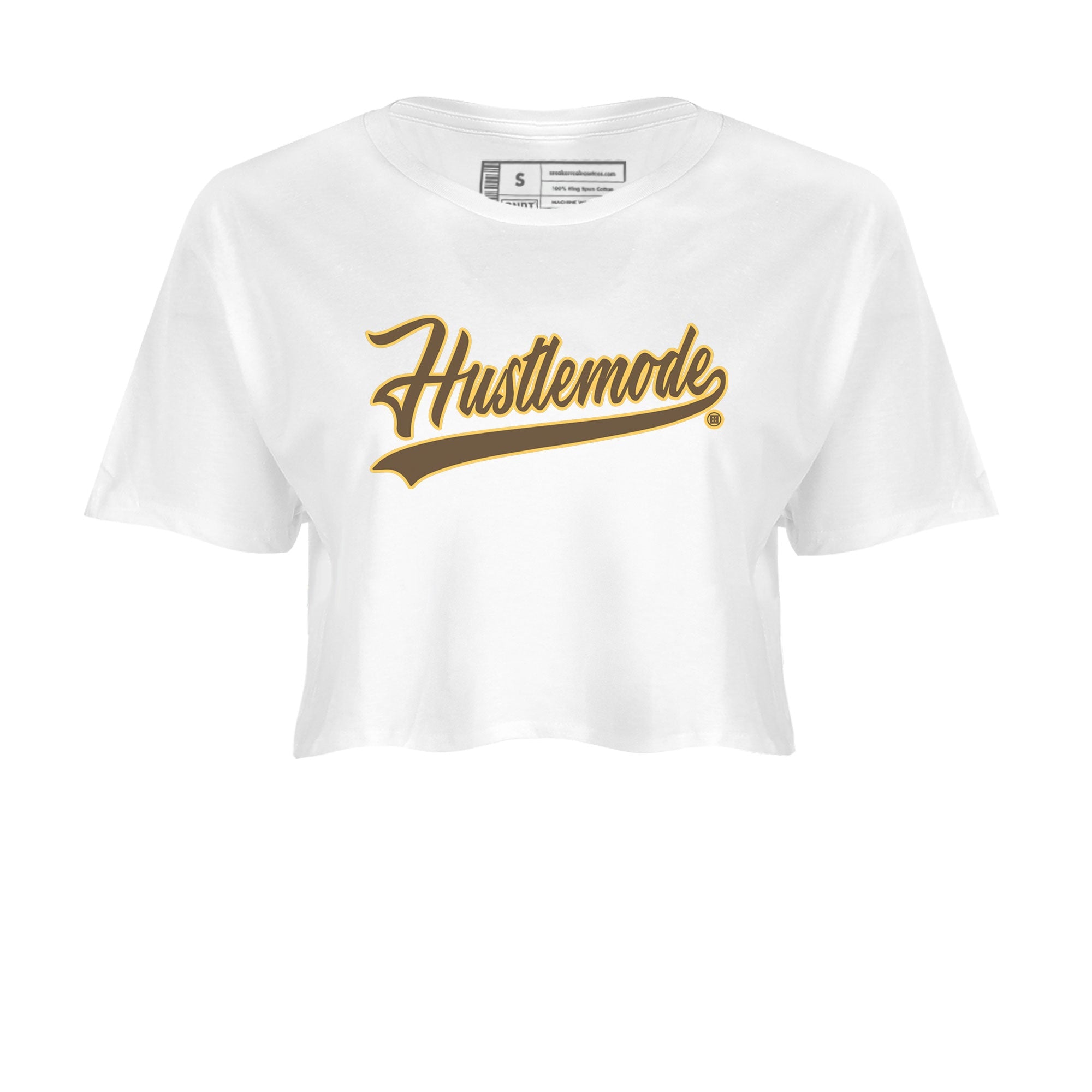 Air Jordan 1 Palomino shirt to match jordans Hustle Mode sneaker tees Crew Neck Jordan 1 Retro High OG Palomino SNRT Sneaker Release Tees White 2 Crop T-Shirt