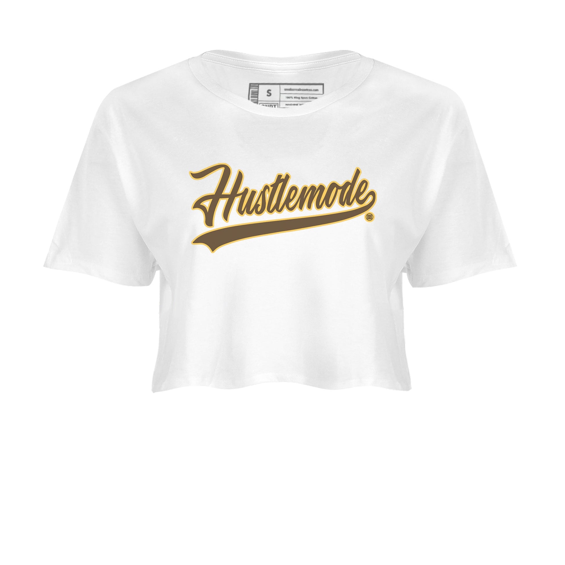 Air Jordan 1 Palomino shirt to match jordans Hustle Mode sneaker tees Crew Neck Jordan 1 Retro High OG Palomino SNRT Sneaker Release Tees White 2 Crop T-Shirt