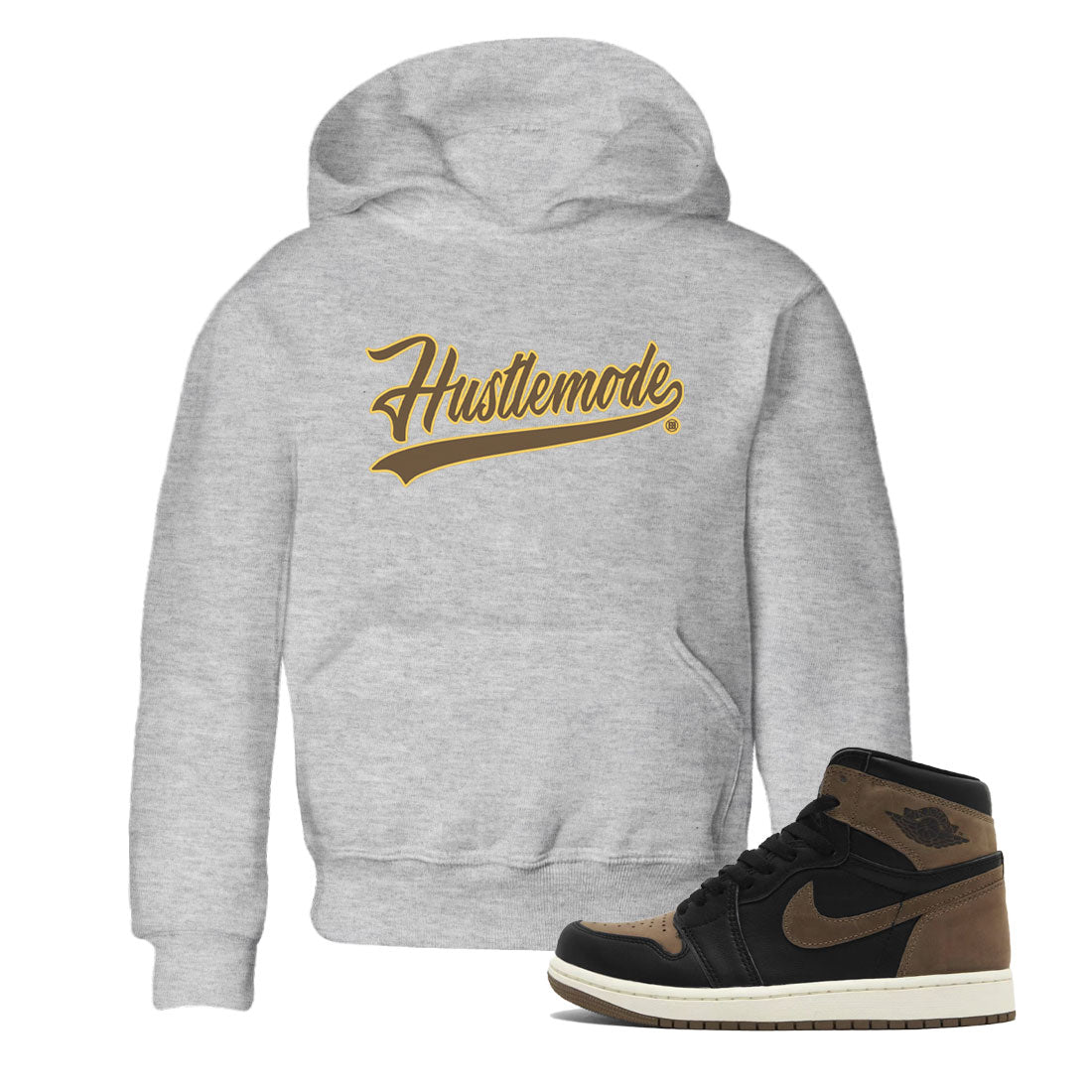 Air Jordan 1 Palomino shirt to match jordans Hustle Mode sneaker tees Crew Neck Jordan 1 Retro High OG Palomino SNRT Sneaker Release Tees Baby Toddler Heather Grey 1 T-Shirt