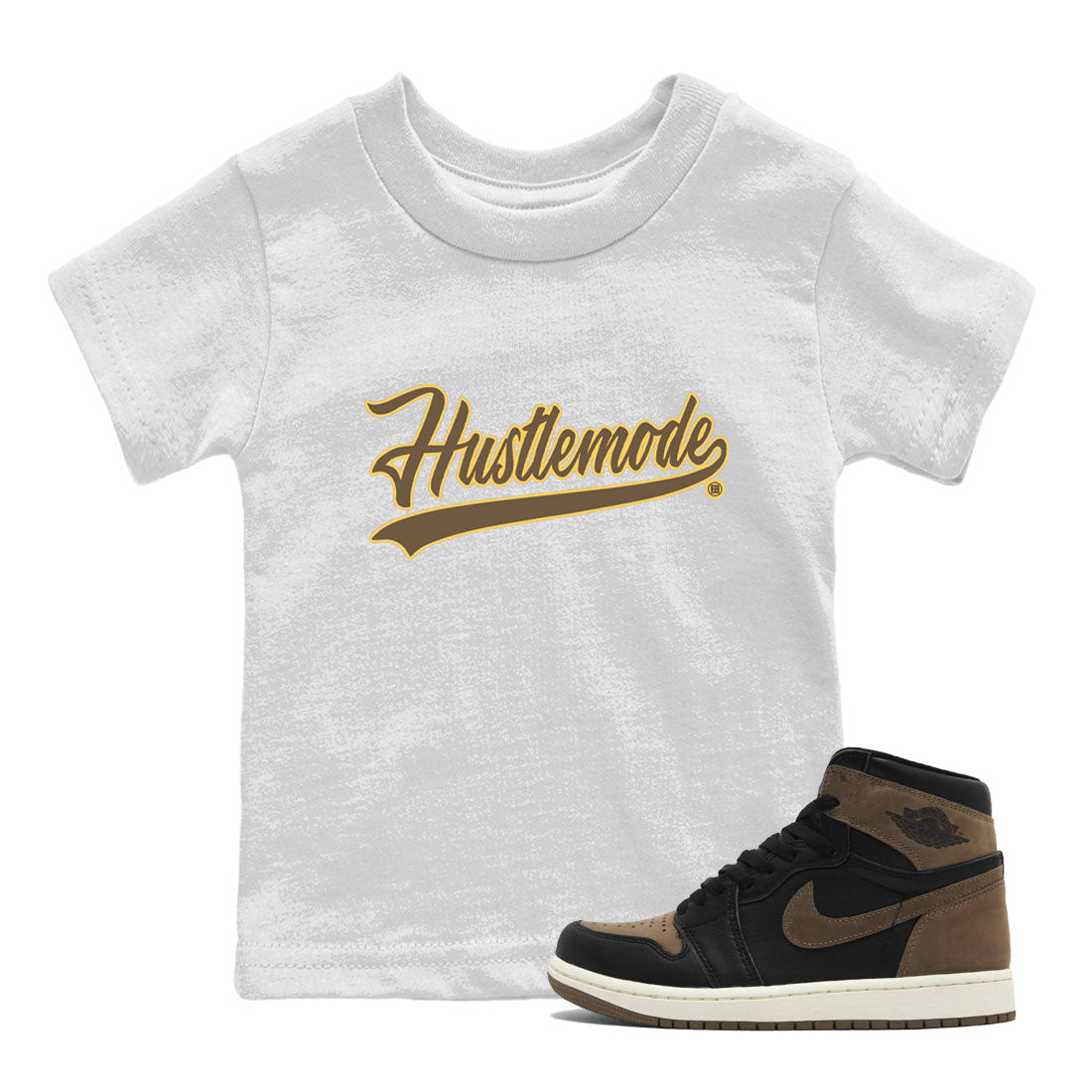 Air Jordan 1 Palomino shirt to match jordans Hustle Mode sneaker tees Crew Neck Jordan 1 Retro High OG Palomino SNRT Sneaker Release Tees Baby Toddler White 1 T-Shirt