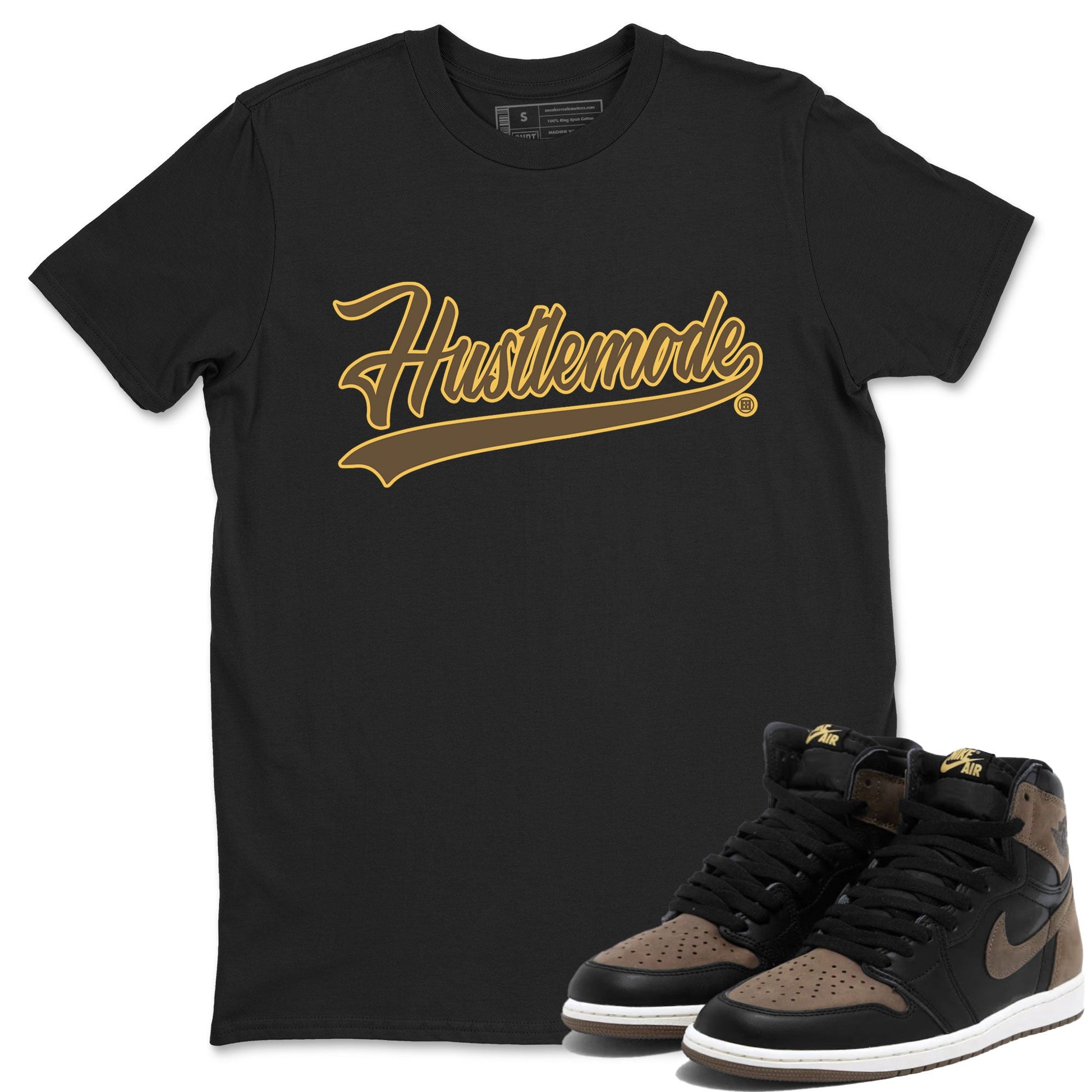 Air Jordan 1 Palomino shirt to match jordans Hustle Mode sneaker tees Crew Neck Jordan 1 Retro High OG Palomino SNRT Sneaker Release Tees Unisex Casual Shirts Black 1 T-Shirt