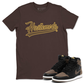 Air Jordan 1 Palomino shirt to match jordans Hustle Mode sneaker tees Crew Neck Jordan 1 Retro High OG Palomino SNRT Sneaker Release Tees Unisex Casual Shirts Dark Chocolate 1 T-Shirt