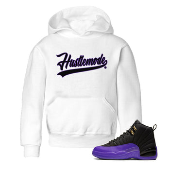 Air Jordan 12 Field Purple Sneaker Match Tees Hustle Mode Sneaker Tees Jordan Jordan 12 Lakers Sneaker Release Tees Kids Shirts White 1