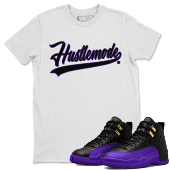 Air Jordan 12 Field Purple Sneaker Match Tees Hustle Mode Sneaker Tees Jordan Jordan 12 Lakers Sneaker Release Tees Unisex Shirts White 1