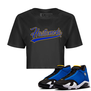 Air Jordan 14 Laney Sneaker Match Tees Hustle Mode Sneaker Tees Jordan 14 Laney Sneaker Release Tees Women's Shirts Black 1
