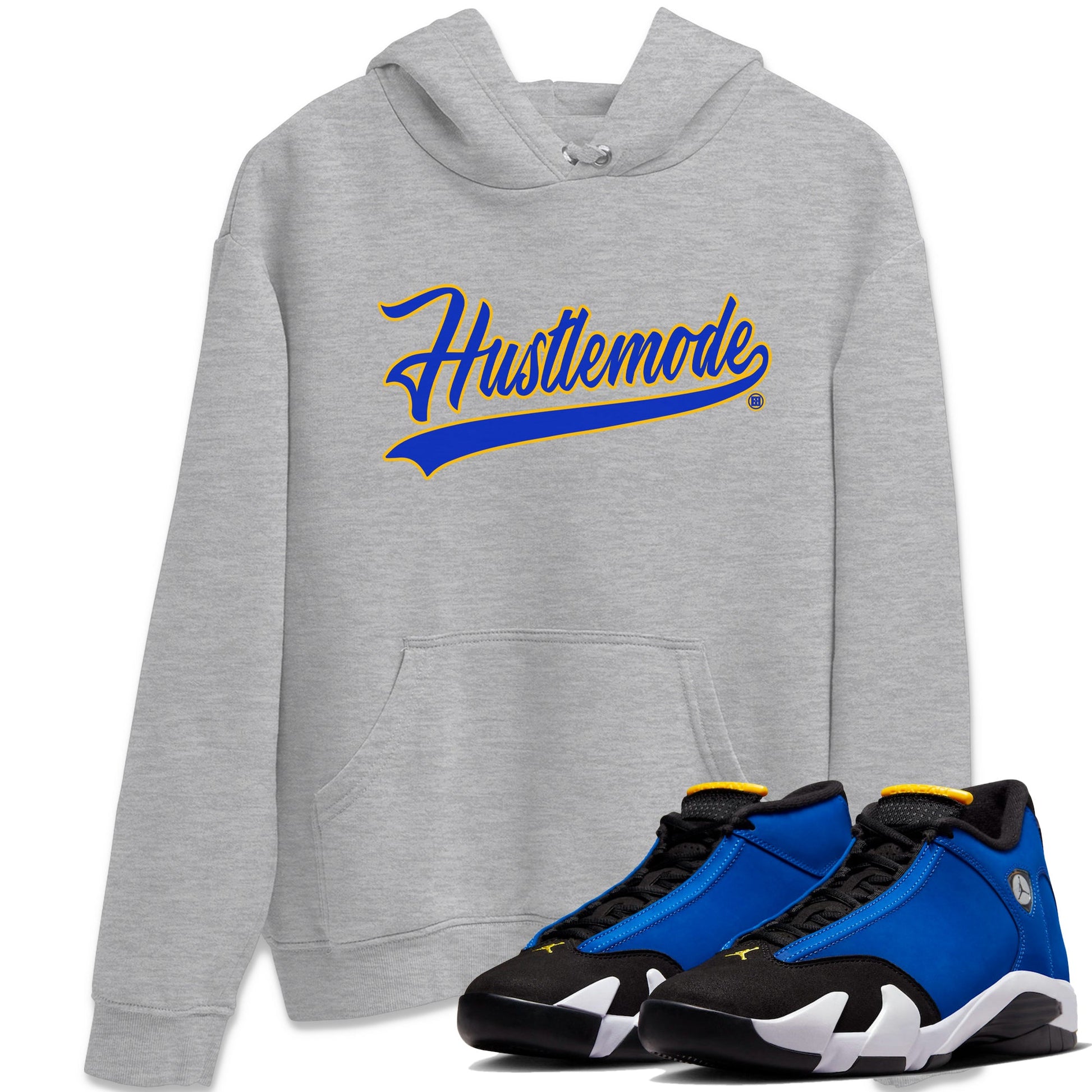 Air Jordan 14 Laney Sneaker Match Tees Hustle Mode Sneaker Tees Jordan 14 Laney Sneaker Release Tees Unisex Shirts Heather Grey 1