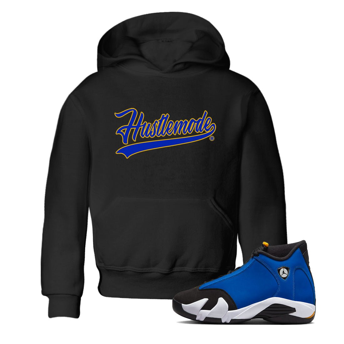 Air Jordan 14 Laney Sneaker Match Tees Hustle Mode Sneaker Tees Jordan 14 Laney Sneaker Release Tees Kids Shirts Black 1