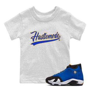 Air Jordan 14 Laney Sneaker Match Tees Hustle Mode Sneaker Tees Jordan 14 Laney Sneaker Release Tees Kids Shirts White 1