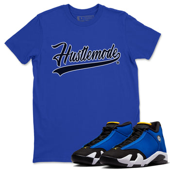 Air Jordan 14 Laney Sneaker Match Tees Hustle Mode Sneaker Tees Jordan 14 Laney Sneaker Release Tees Unisex Shirts Royal Blue 1